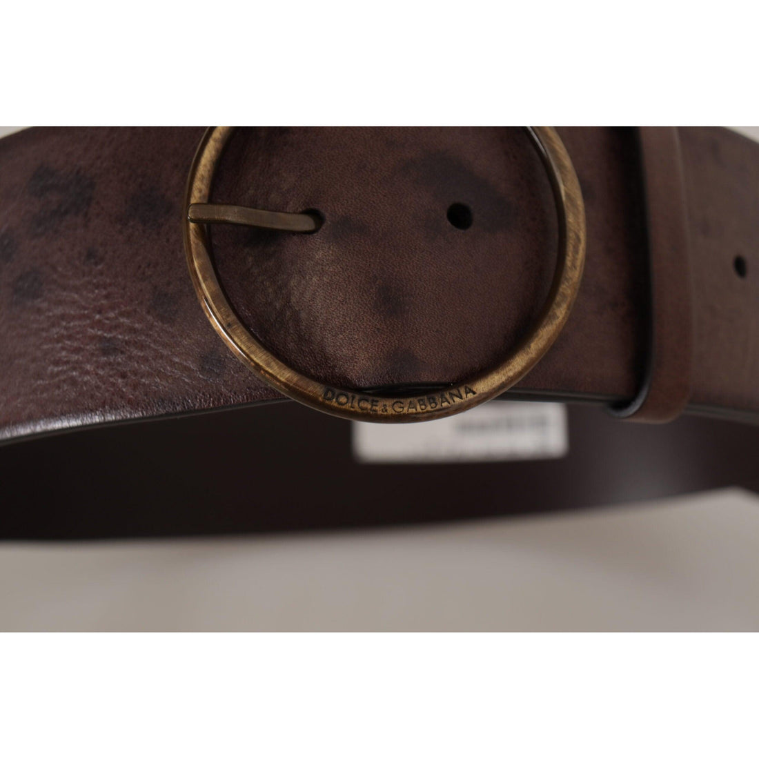 Dolce & Gabbana Elegant Dark Brown Leather Belt with Logo Buckle