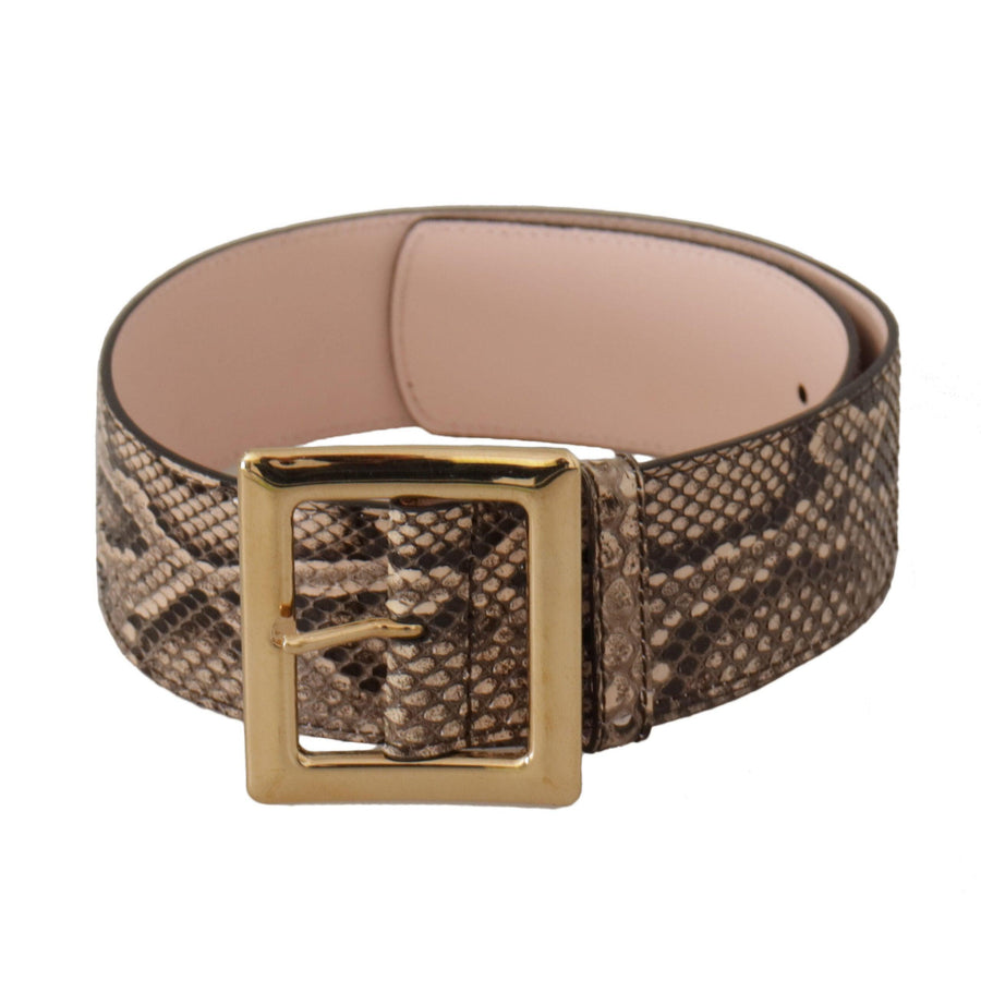 Dolce & Gabbana Elegant Leather Belt with Logo Buckle