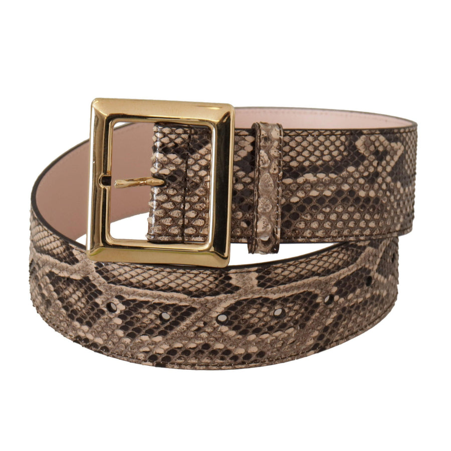 Dolce & Gabbana Elegant Leather Belt with Logo Buckle