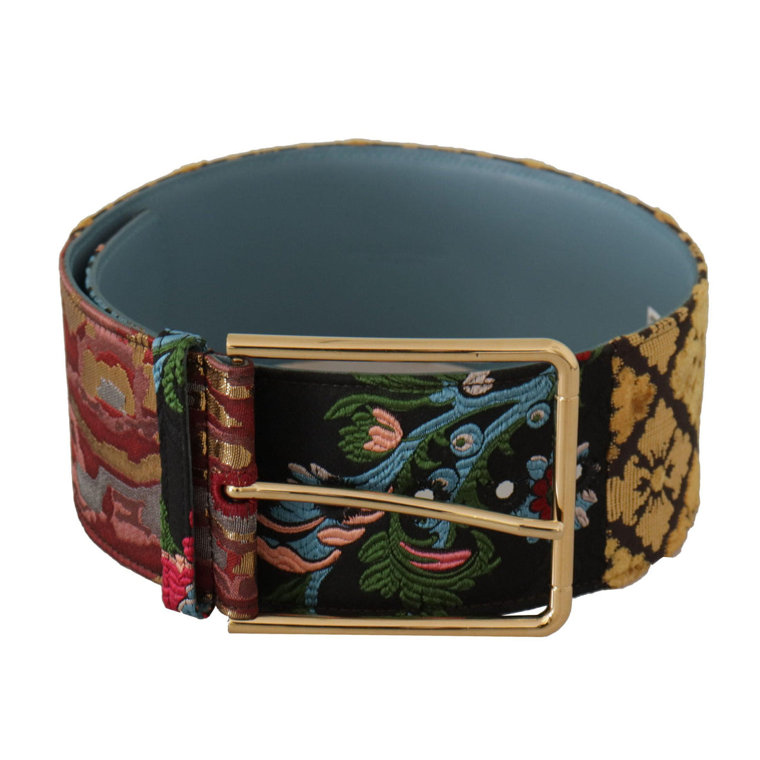 Dolce & Gabbana Multicolor Canvas Leather Statement Belt