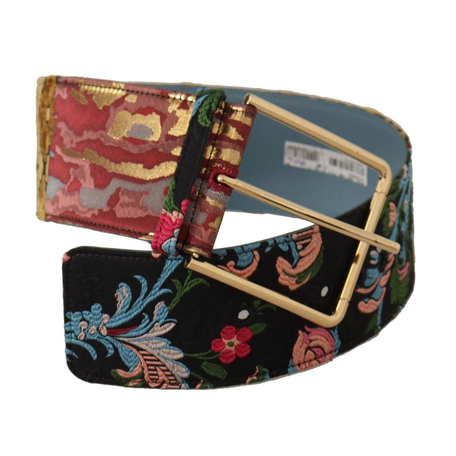 Dolce & Gabbana Multicolor Canvas Leather Statement Belt