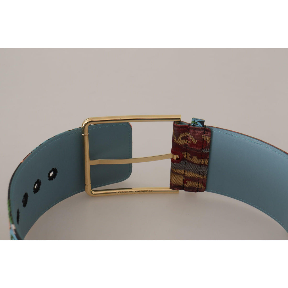 Dolce & Gabbana Multicolor Canvas Leather Statement Belt