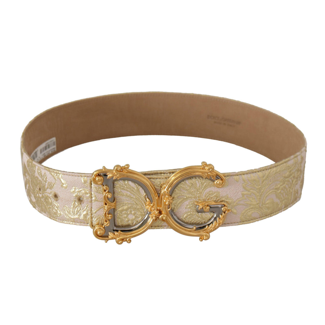 Dolce & Gabbana Elegant Gold and Pink Leather Belt