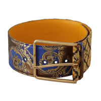 Dolce & Gabbana Elegant Blue Leather Belt with Metal Buckle