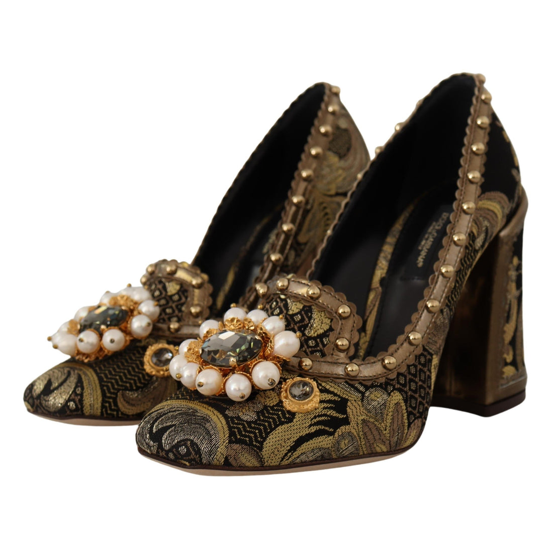 Dolce & Gabbana Elegant Gold Jacquard Brocade Pumps