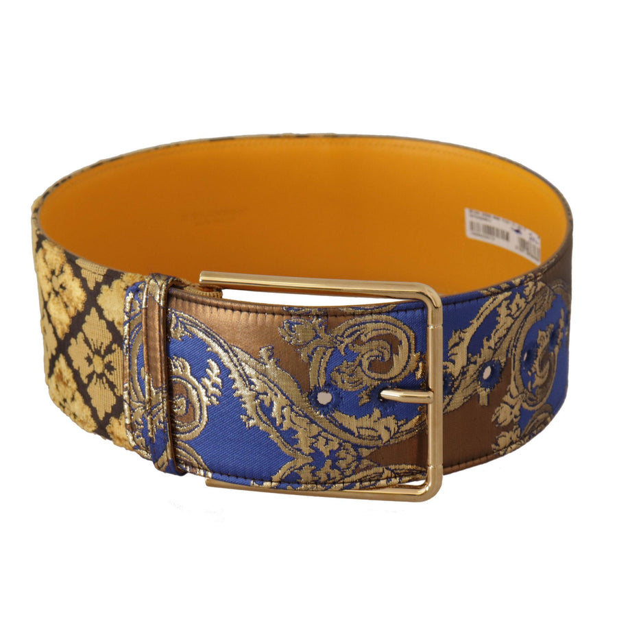 Dolce & Gabbana Elegant Blue Leather Belt with Metal Buckle