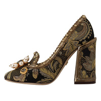 Dolce & Gabbana Elegant Gold Jacquard Brocade Pumps