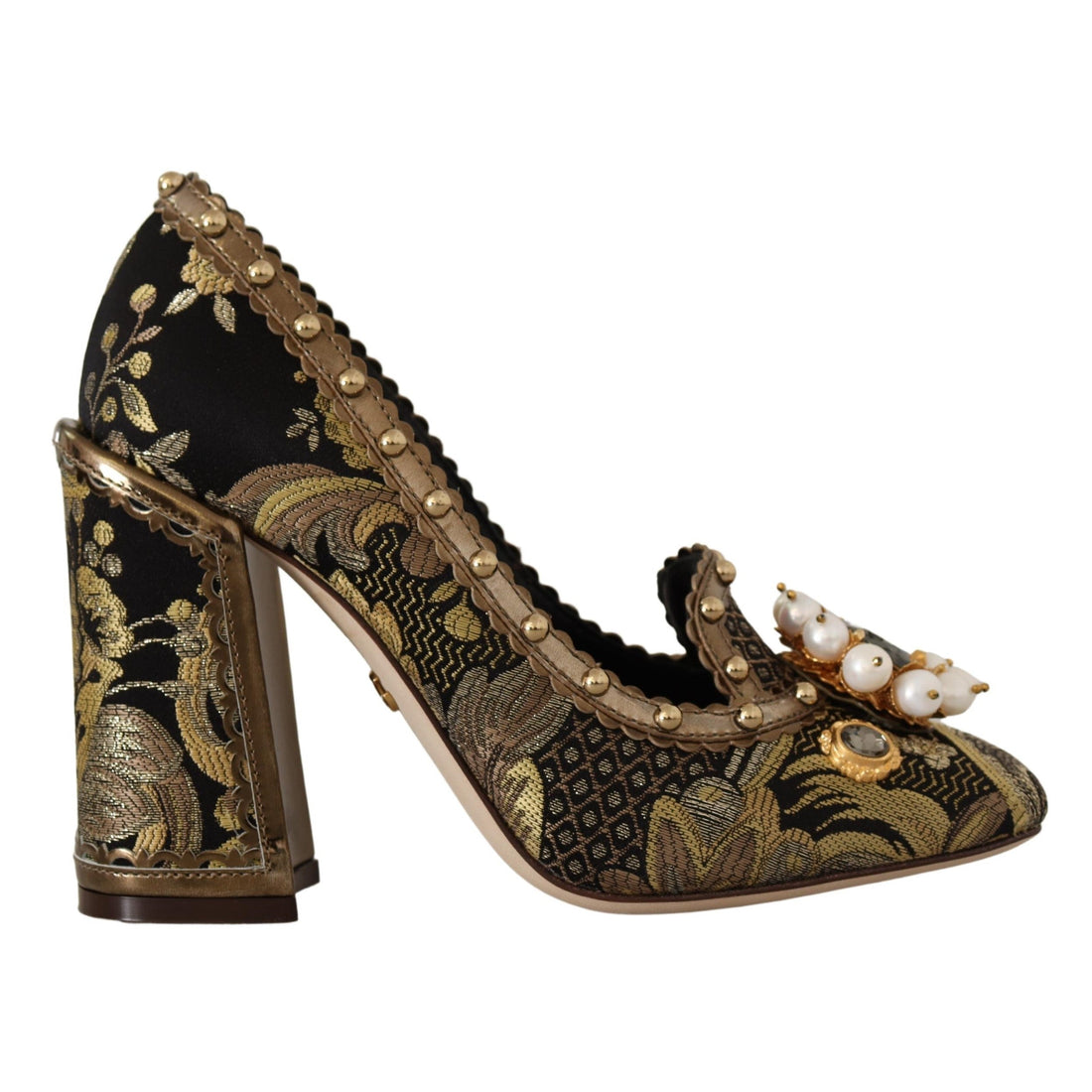 Dolce & Gabbana Elegant Gold Jacquard Brocade Pumps