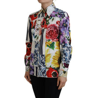 Dolce & Gabbana Elegant Floral Cotton Long Sleeve Top