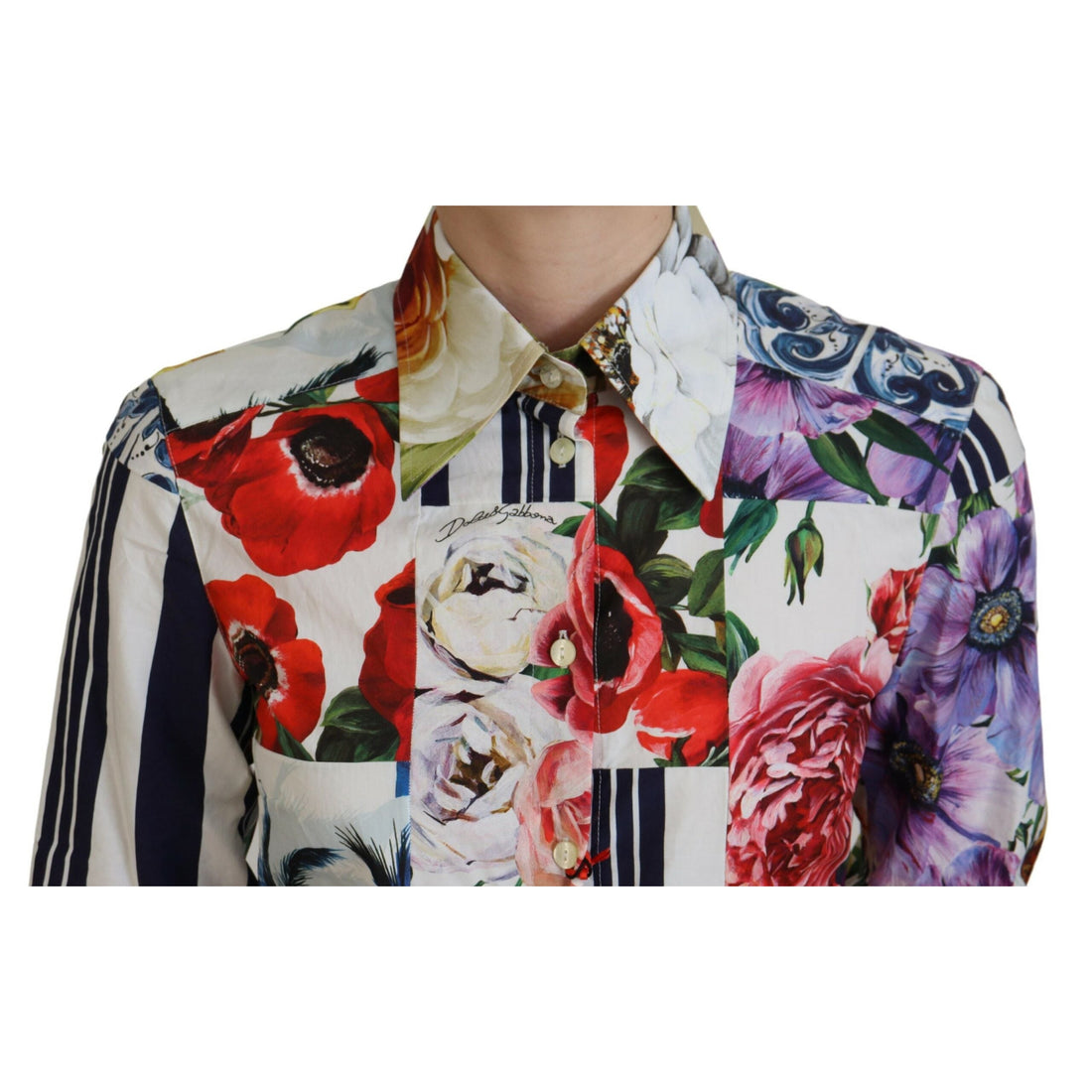 Dolce & Gabbana Elegant Floral Cotton Long Sleeve Top