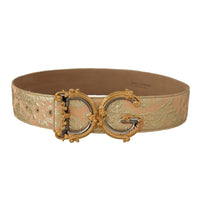 Dolce & Gabbana Elegant Leather Belt with Logo Buckle