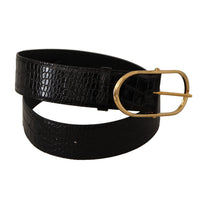 Dolce & Gabbana Chic Black Leather Logo Belt