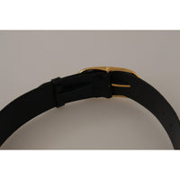 Dolce & Gabbana Chic Black Leather Logo Belt