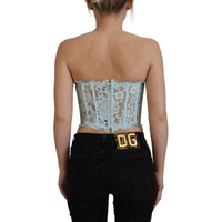 Dolce & Gabbana Elegant Lace-Trimmed Strapless Cropped Top