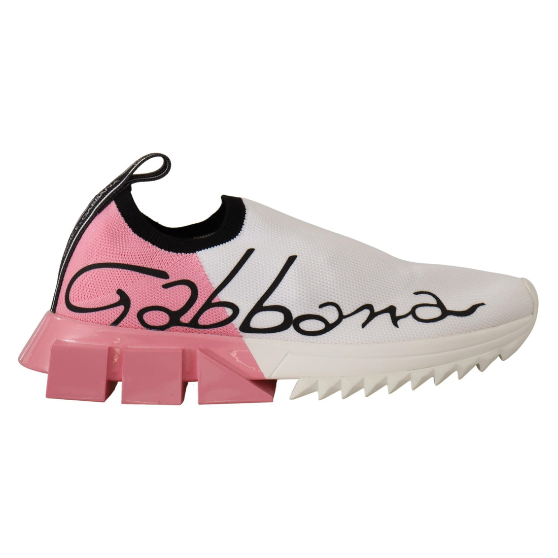 Dolce & Gabbana Elegant Sorrento Slip-On Sneakers in White & Pink