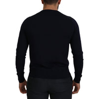 Dolce & Gabbana Elegant Virgin Wool Cardigan Sweater in Blue