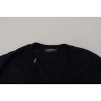 Dolce & Gabbana Elegant Virgin Wool Cardigan Sweater in Blue