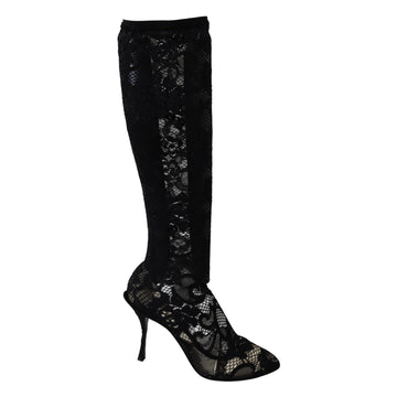 Dolce & Gabbana Elegant Black Stretch Sock Pumps