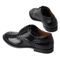 Dolce & Gabbana Elegant Black Leather Oxford Wingtip Shoes