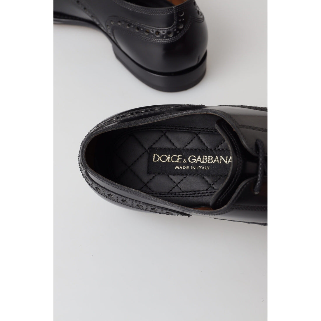 Dolce & Gabbana Elegant Black Leather Oxford Wingtip Shoes