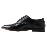 Dolce & Gabbana Elegant Black Leather Oxford Wingtip Shoes