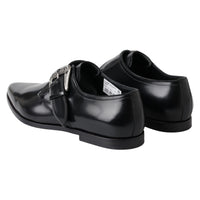 Dolce & Gabbana Elegant Black Leather Monk Strap Shoes