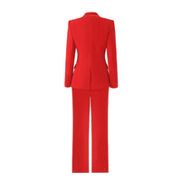 Pantalon crayon & Blazer Veste Rouge Bouton unique