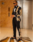 Gold Sequins Men Suits Luxury Formal Casual Business Trendy Male Suit Jacket In Stock Free Shipping