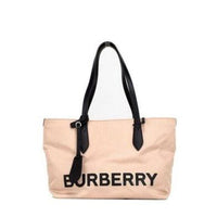 Burberry Small Rose Beige Logo Branded Econyl Nylon Tote Shoulder Handbag Purse