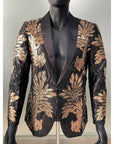 Gold Sequins Men Suits Luxury Formal Casual Business Trendy Male Suit Jacket In Stock Free Shipping