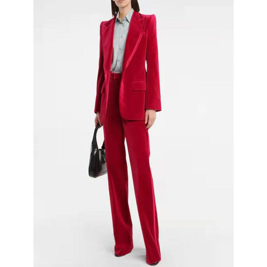 Pantalon crayon & Blazer Veste Rouge Bouton unique