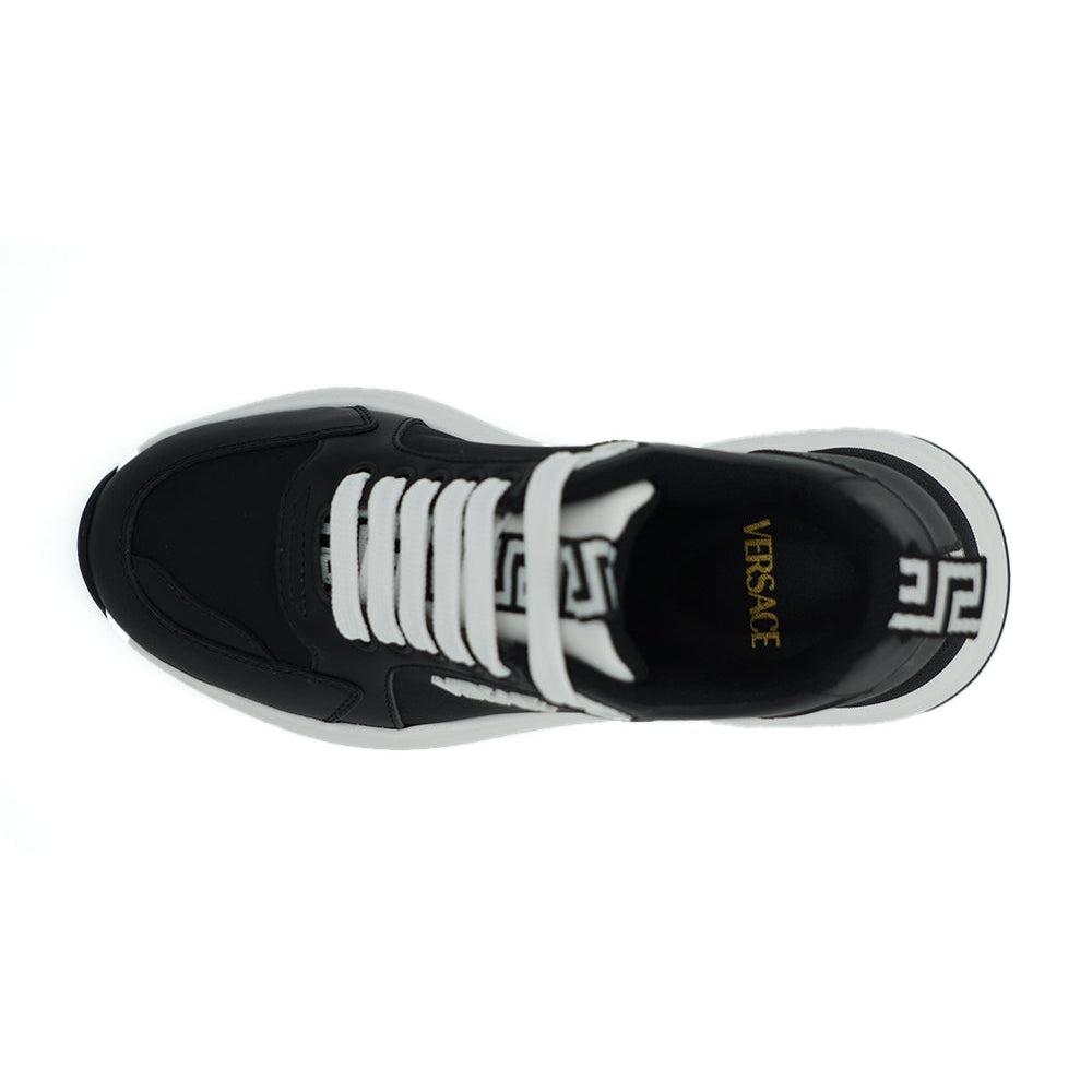 Versace Elegant Monochrome Leather Sneakers