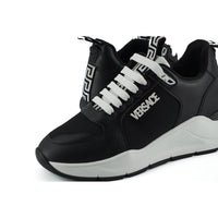 Versace Elegant Monochrome Leather Sneakers