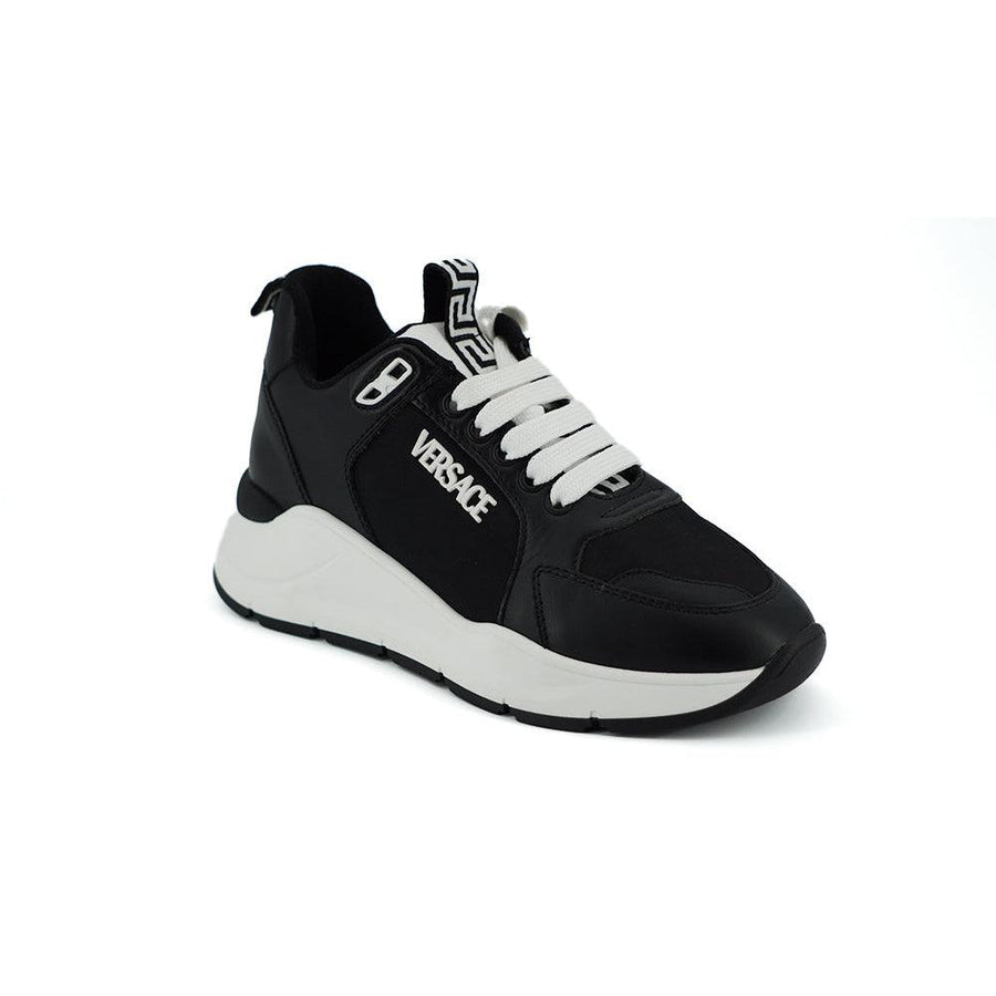 Versace Elegant Monochrome Leather Sneakers