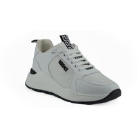 Versace Sleek White Calf Leather Sneakers