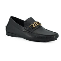 Versace Elegant Black Calf Leather Men's Loafers