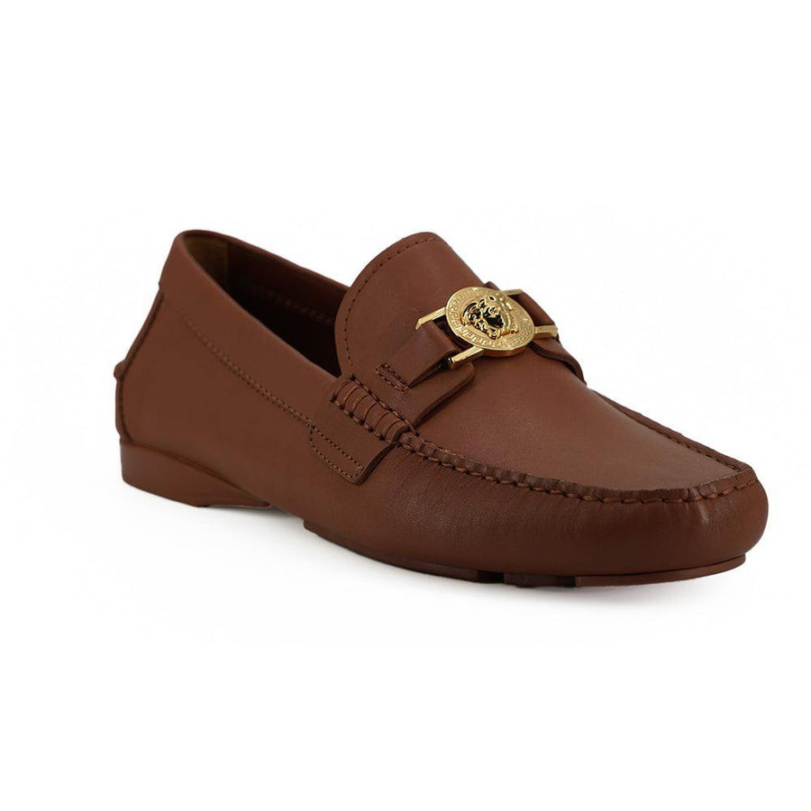 Versace Elegant Medusa-Embossed Leather Loafers