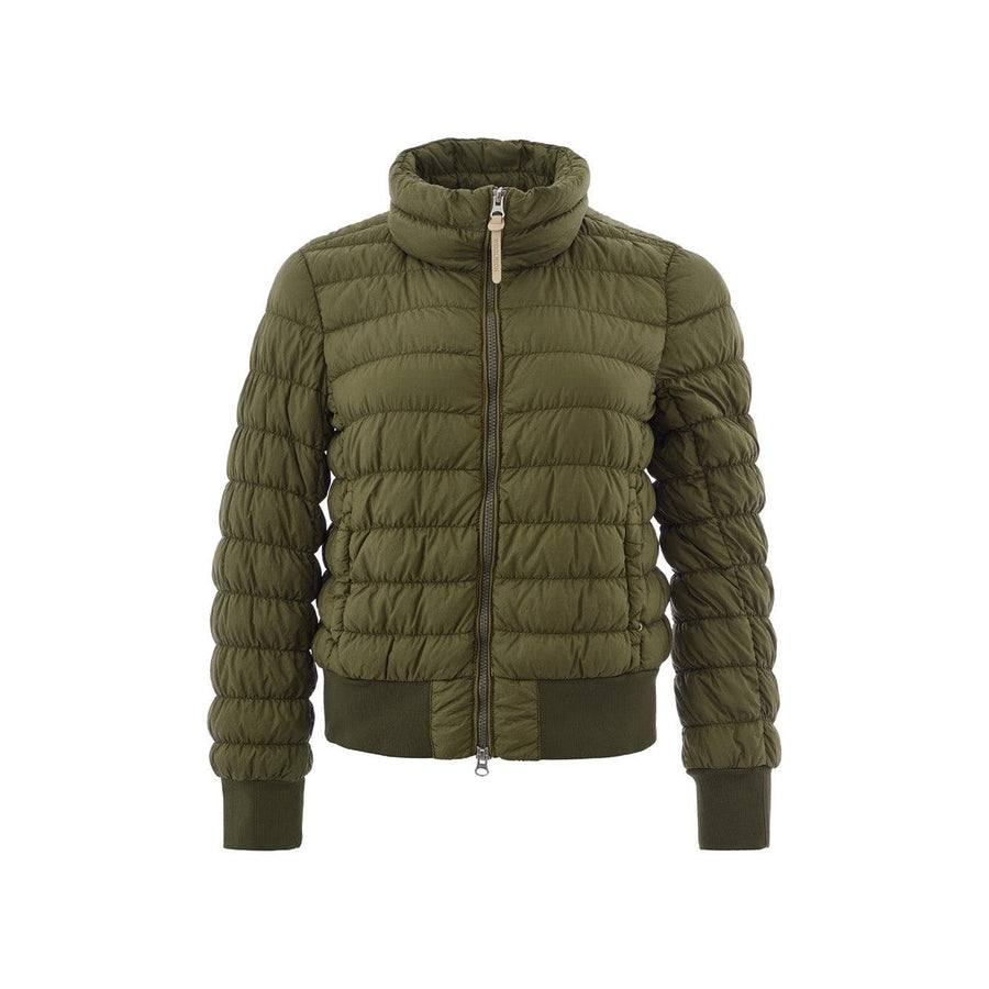 Woolrich Elegant Green Quilted Bomber Jacket