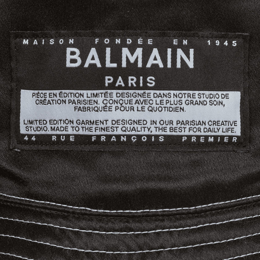 BALMAIN Chapeau bob en satin avec logo - Paris Deluxe