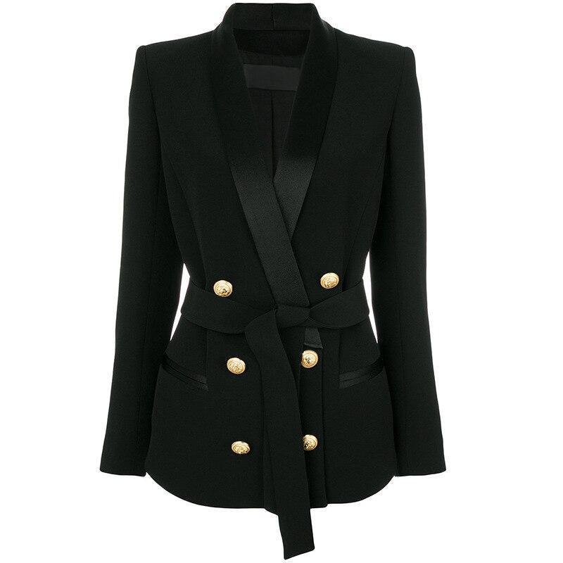 Blazer Rose avec Ceinture Col en Châle - Paris Deluxe