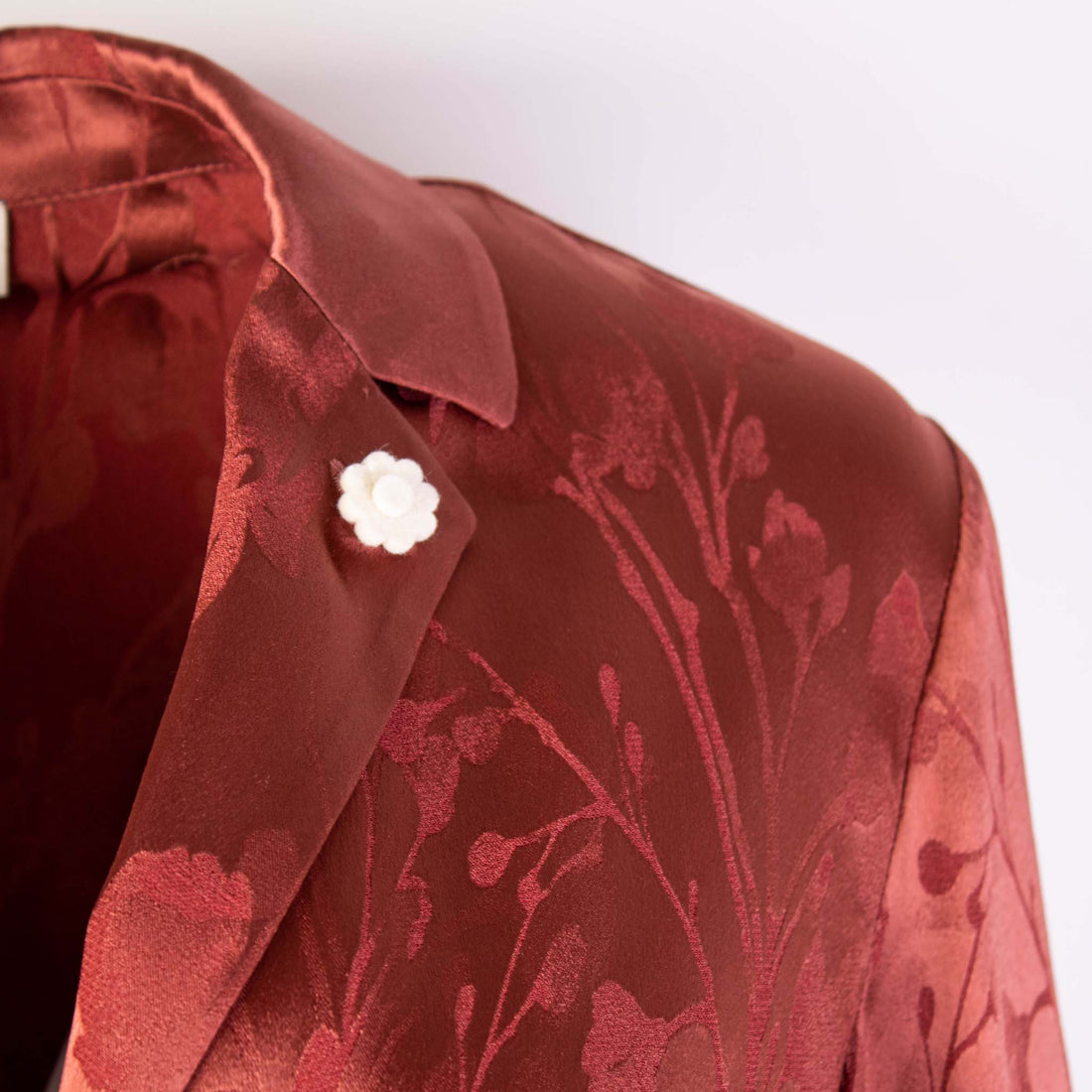 Lardini Elegant Bordeaux Print Buttoned Shirt Top