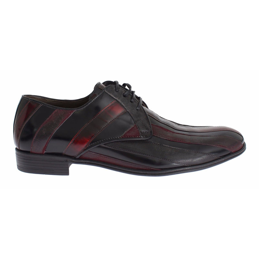 Dolce & Gabbana Black Bordeaux Leather Dress Formal Shoes - Paris Deluxe