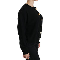 Dolce & Gabbana Black Button Embellished Cardigan Sweater - Paris Deluxe