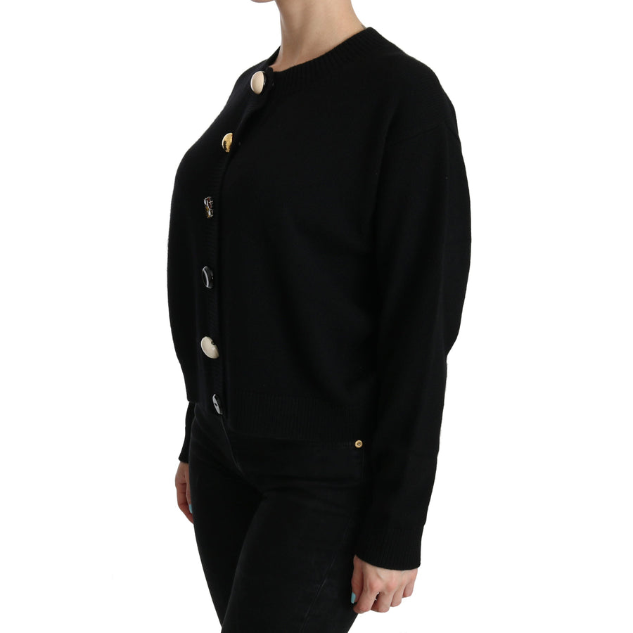 Dolce & Gabbana Black Button Embellished Cardigan Sweater - Paris Deluxe