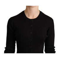 Dolce & Gabbana Black Cashmere Button Down Cardigan Sweater - Paris Deluxe