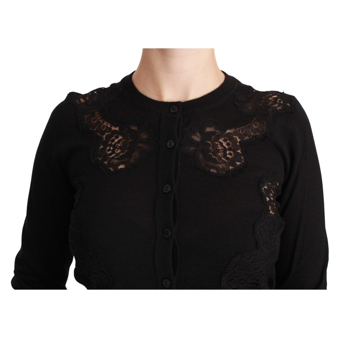 Dolce & Gabbana Elegant Cashmere Silk Blend Lace Cardigan