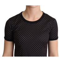 Dolce & Gabbana Polka Dotted Black Short Sleeve Crewneck Top