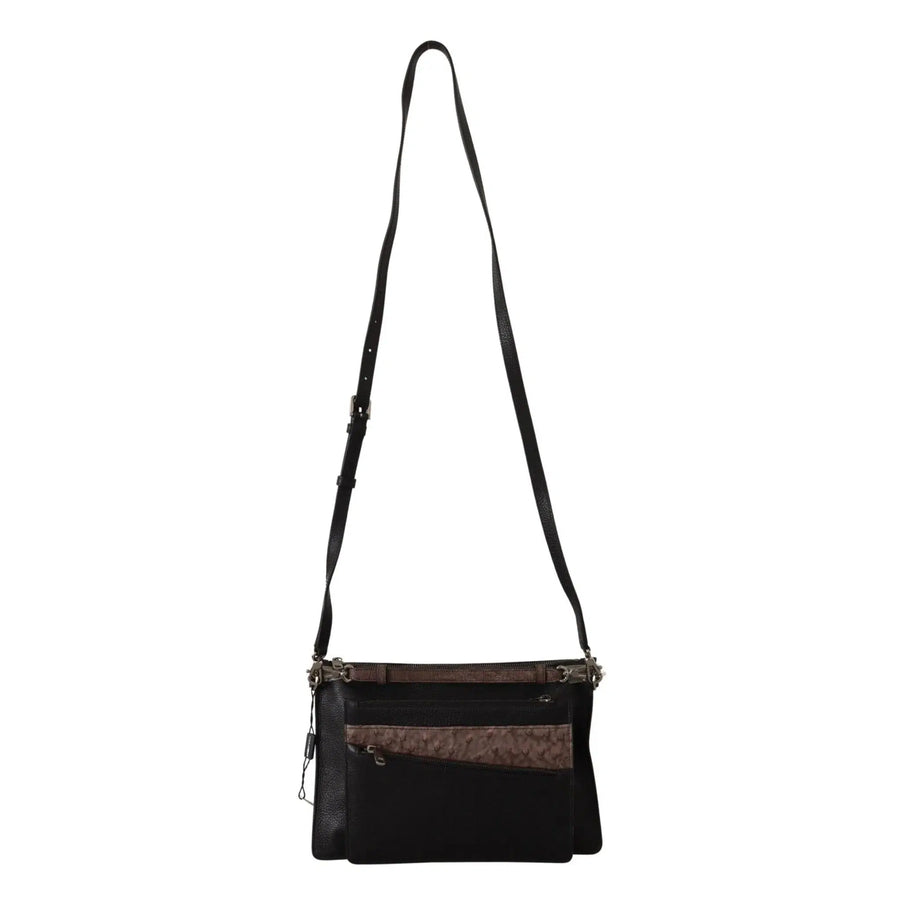 Dolce & Gabbana Elegant Black Leather Sling Shoulder Bag