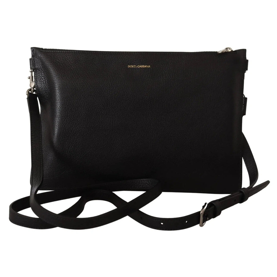 Dolce & Gabbana Elegant Black Leather Sling Shoulder Bag