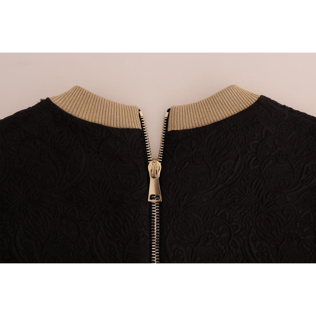 Dolce & Gabbana Black Fairy Tale Brocade Zipper Sweater - Paris Deluxe